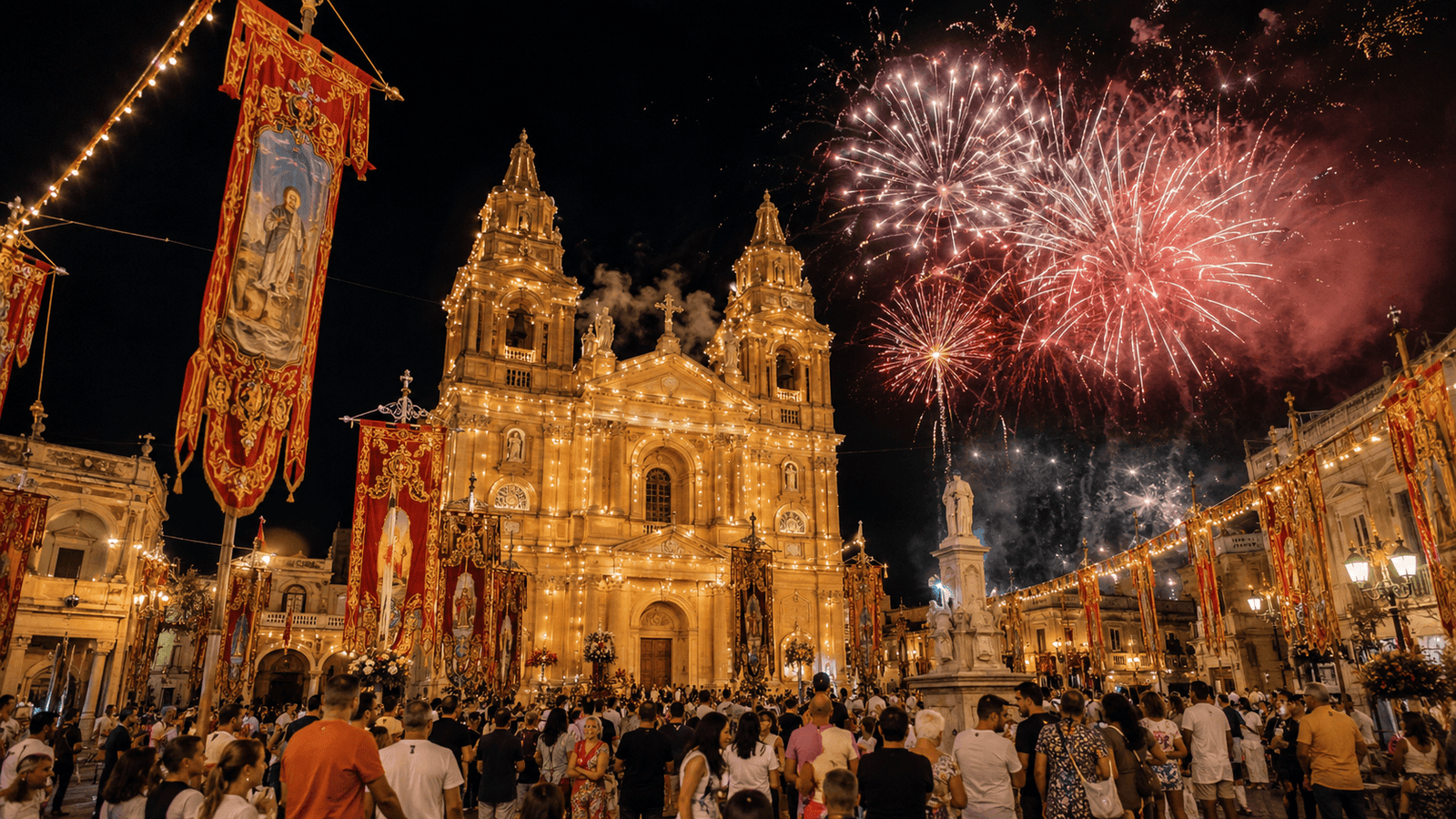 Basilica of Saint Peter and Saint Paul during the Nadur Festa 2026 in Gozo