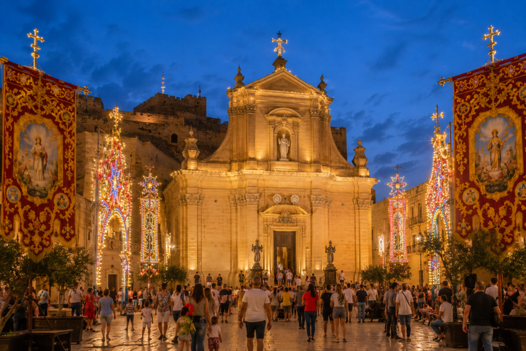 Cathedral of the Assumption Victoria Rabat Gozo Malta during Santa Marija Festa 